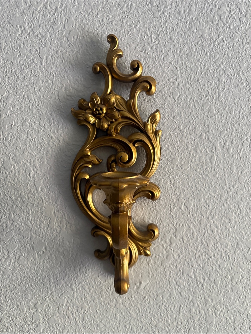 Decorative Gold Floral Wall Sconce - Classic Home Accent
